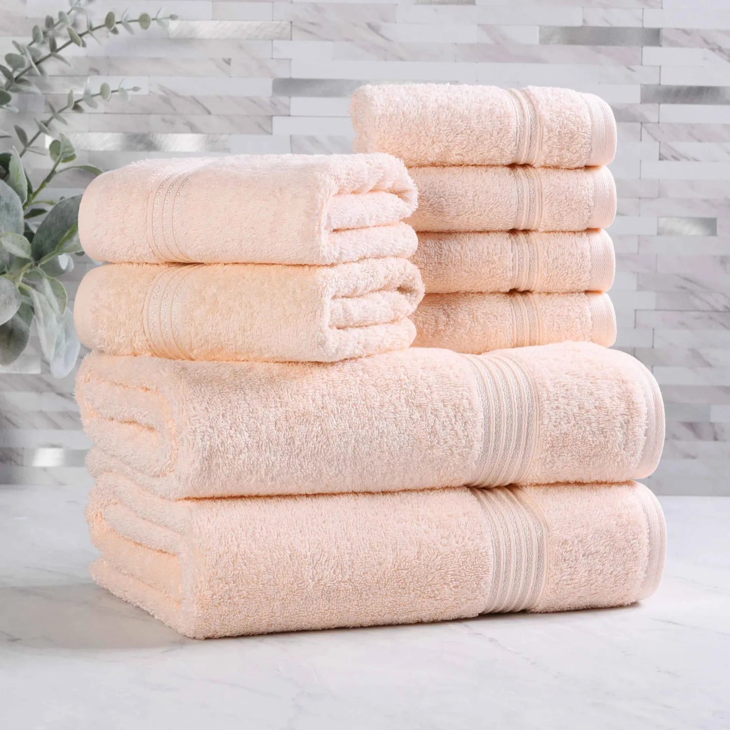 Heritage Egyptian Cotton Plush Absorbent Luxury 8 Piece Towel Set