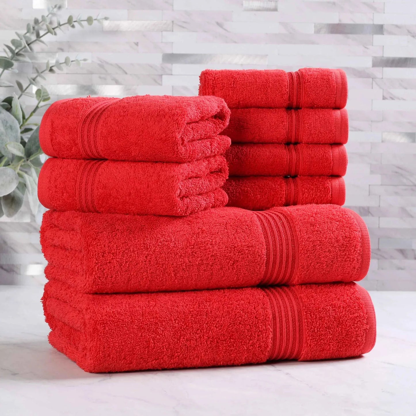 Heritage Egyptian Cotton Plush Absorbent Luxury 8 Piece Towel Set