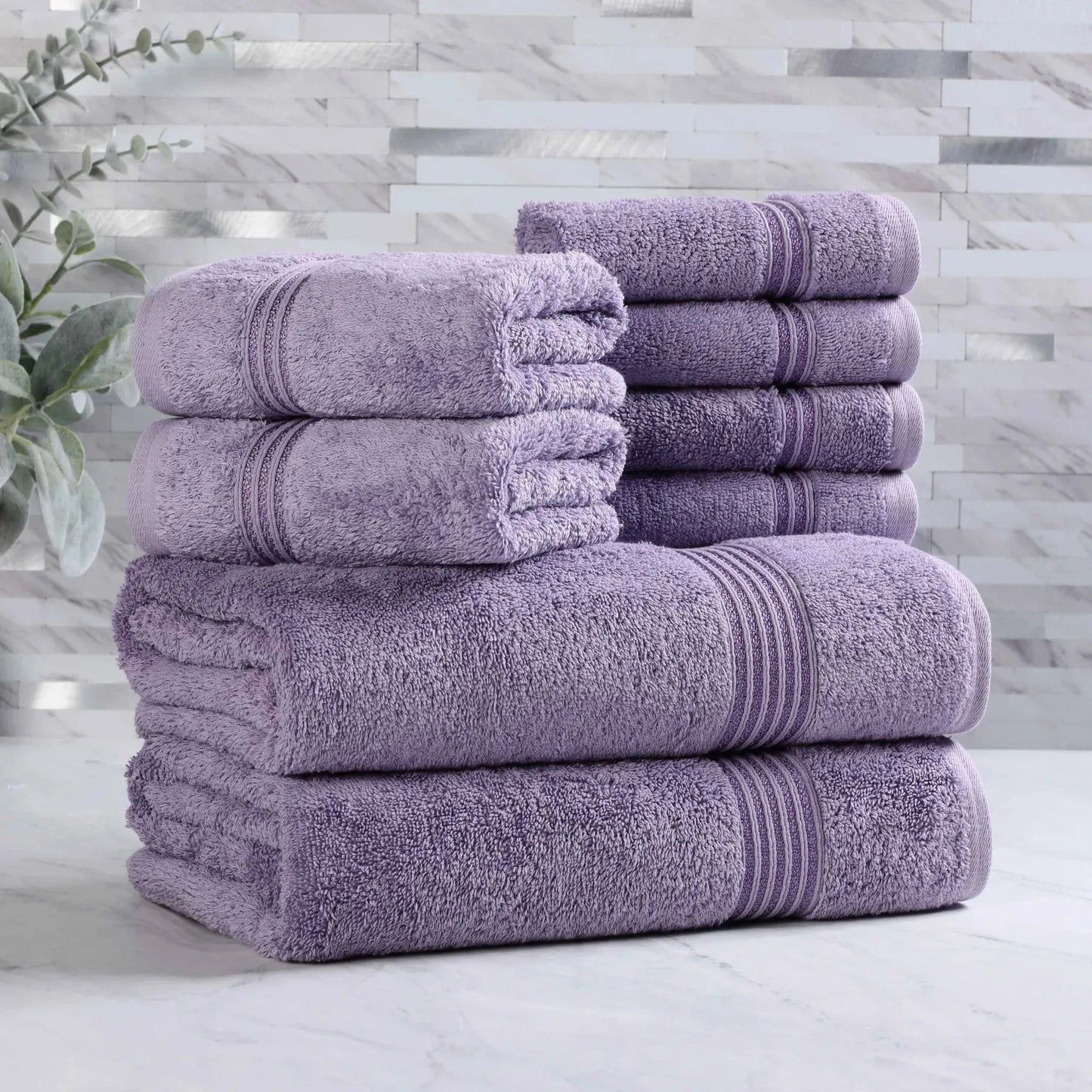 Heritage Egyptian Cotton Plush Absorbent Luxury 8 Piece Towel Set