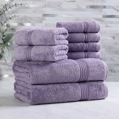 Heritage Egyptian Cotton Plush Absorbent Luxury 8 Piece Towel Set
