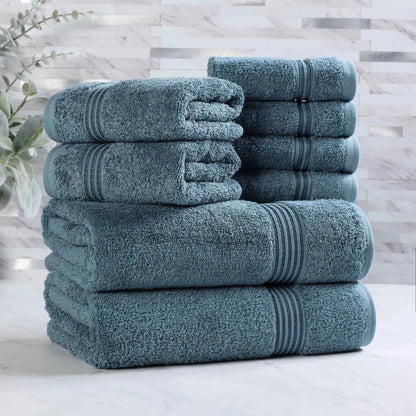 Heritage Egyptian Cotton Plush Absorbent Luxury 8 Piece Towel Set