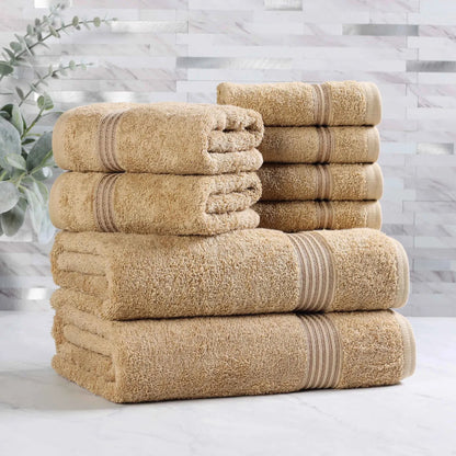 Heritage Egyptian Cotton Plush Absorbent Luxury 8 Piece Towel Set
