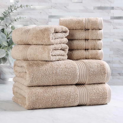 Heritage Egyptian Cotton Plush Absorbent Luxury 8 Piece Towel Set