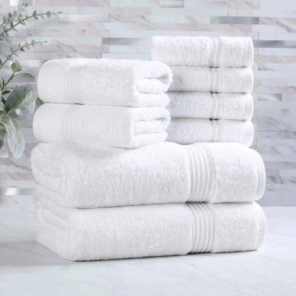 Heritage Egyptian Cotton Plush Absorbent Luxury 8 Piece Towel Set