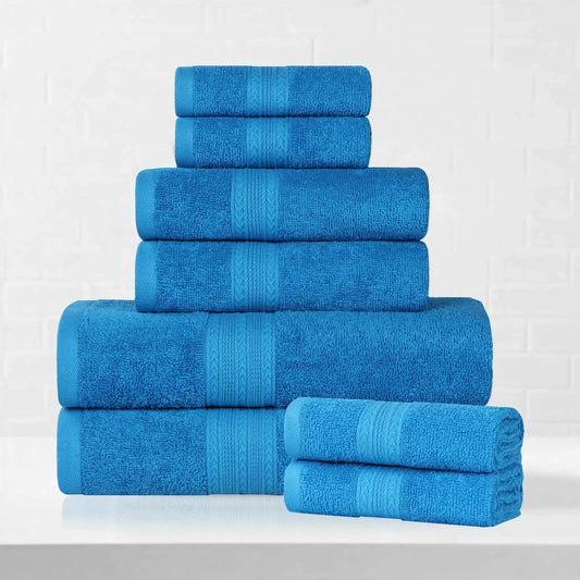 Eco-Friendly Ringspun Cotton Towel Set 8-Piece