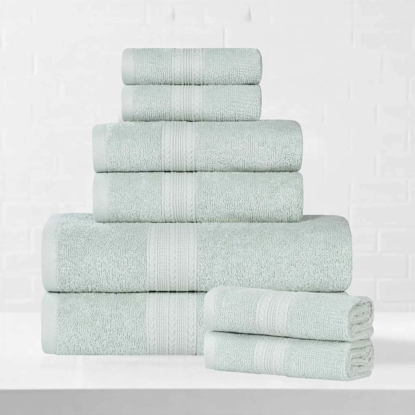 Eco-Friendly Ringspun Cotton Towel Set 8-Piece