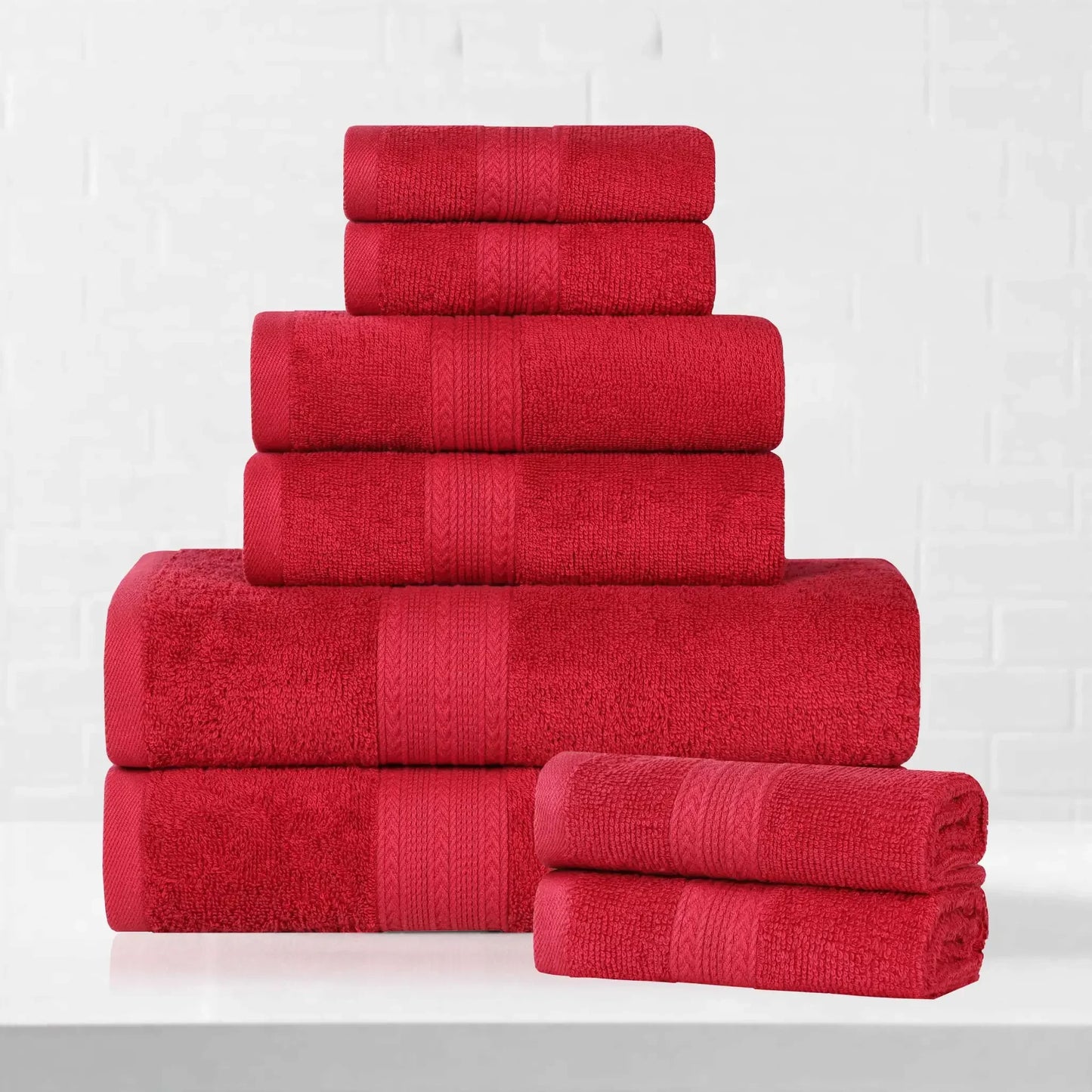 Eco-Friendly Ringspun Cotton Towel Set 8-Piece
