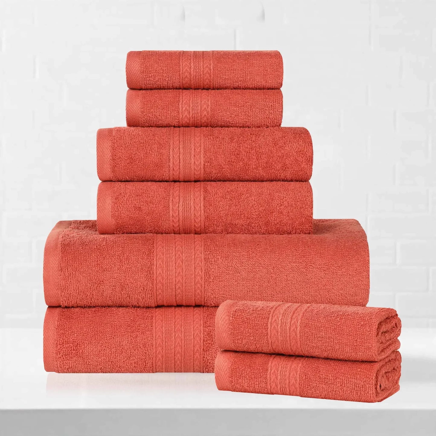 Eco-Friendly Ringspun Cotton Towel Set 8-Piece