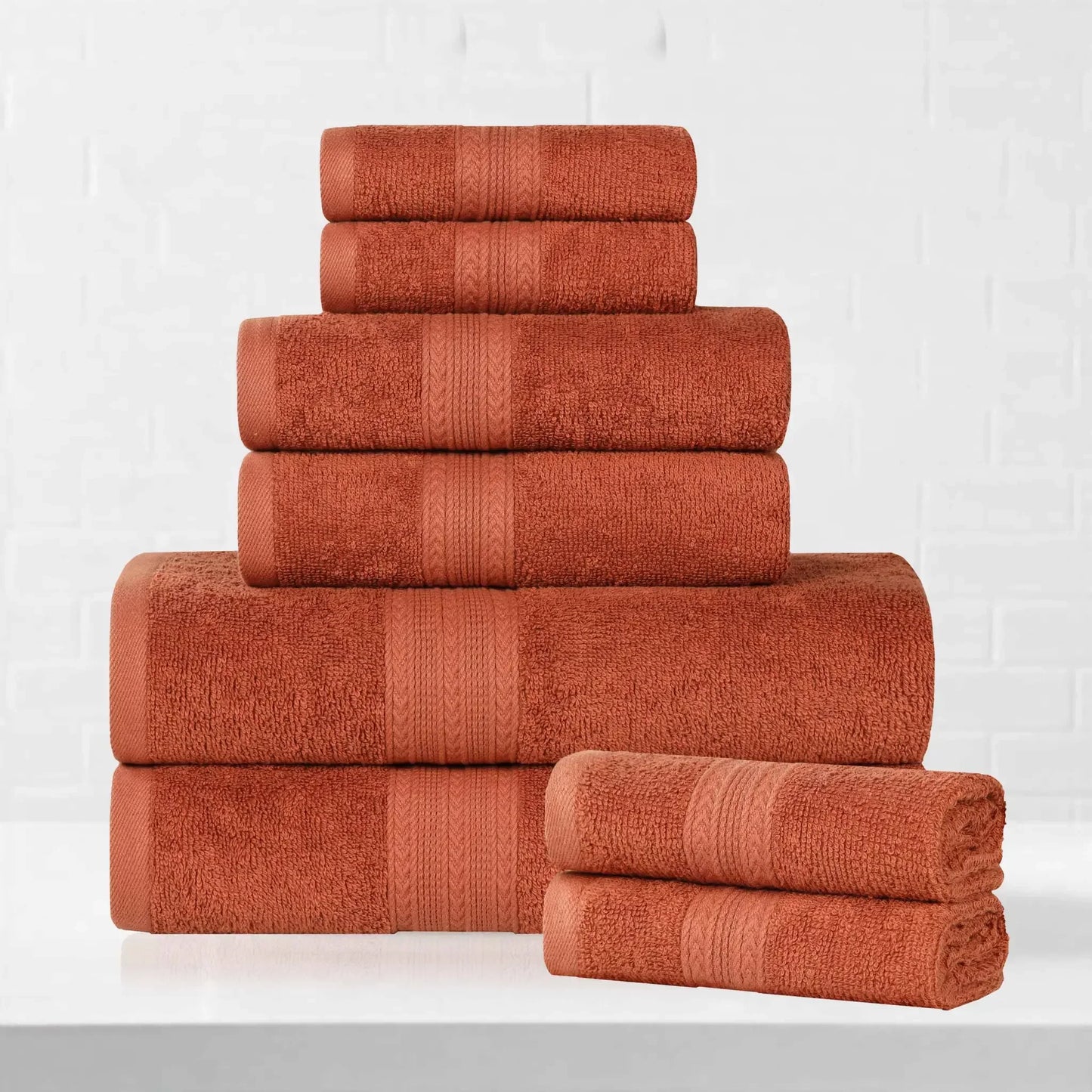 Eco-Friendly Ringspun Cotton Towel Set 8-Piece