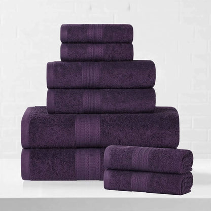Eco-Friendly Ringspun Cotton Towel Set 8-Piece