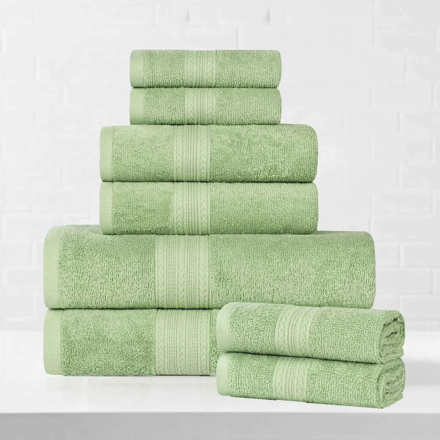 Eco-Friendly Ringspun Cotton Towel Set 8-Piece