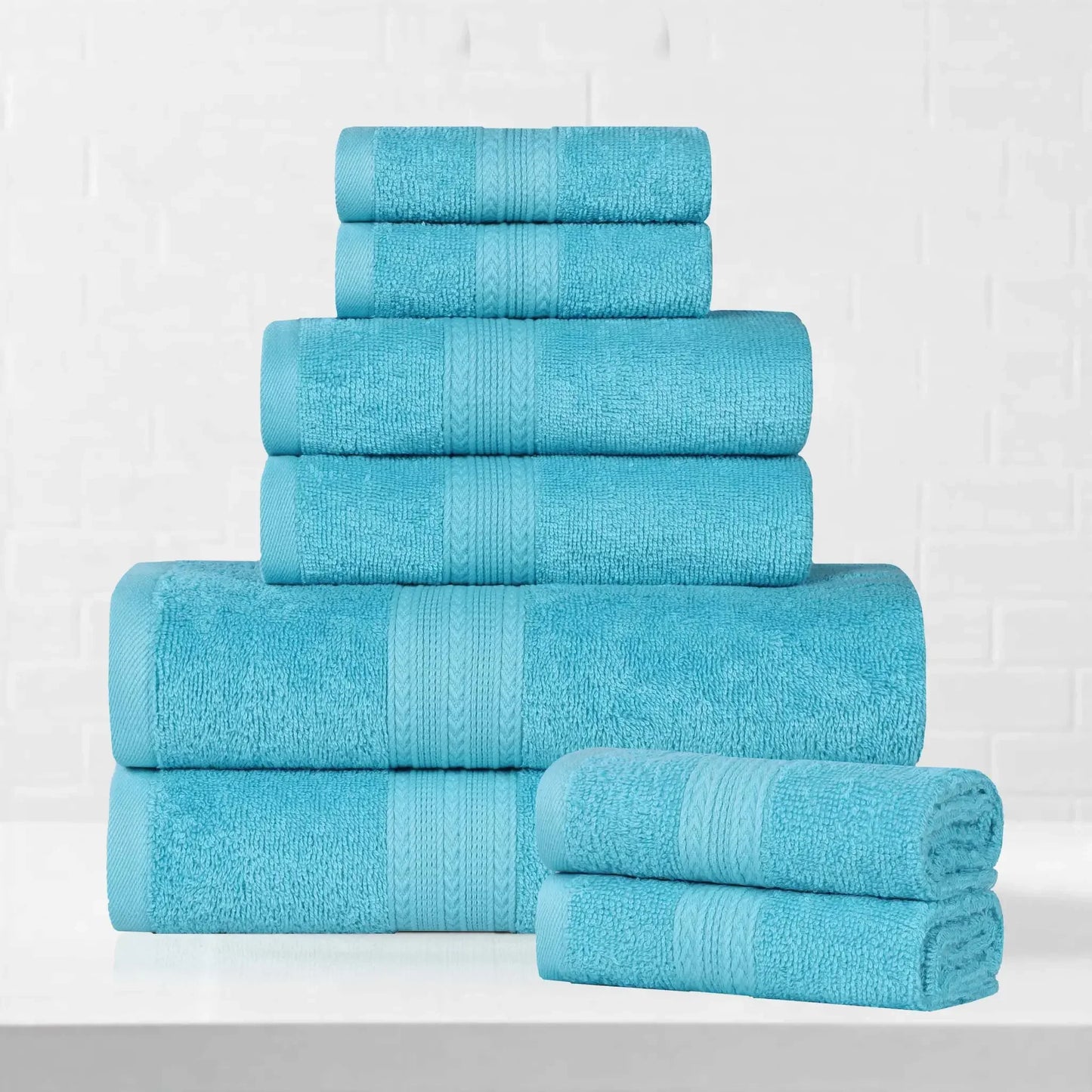 Eco-Friendly Ringspun Cotton Towel Set 8-Piece