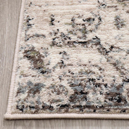 Brinton Vintage Oriental Medallion Indoor Area Rugs or Runner Rug - Slate