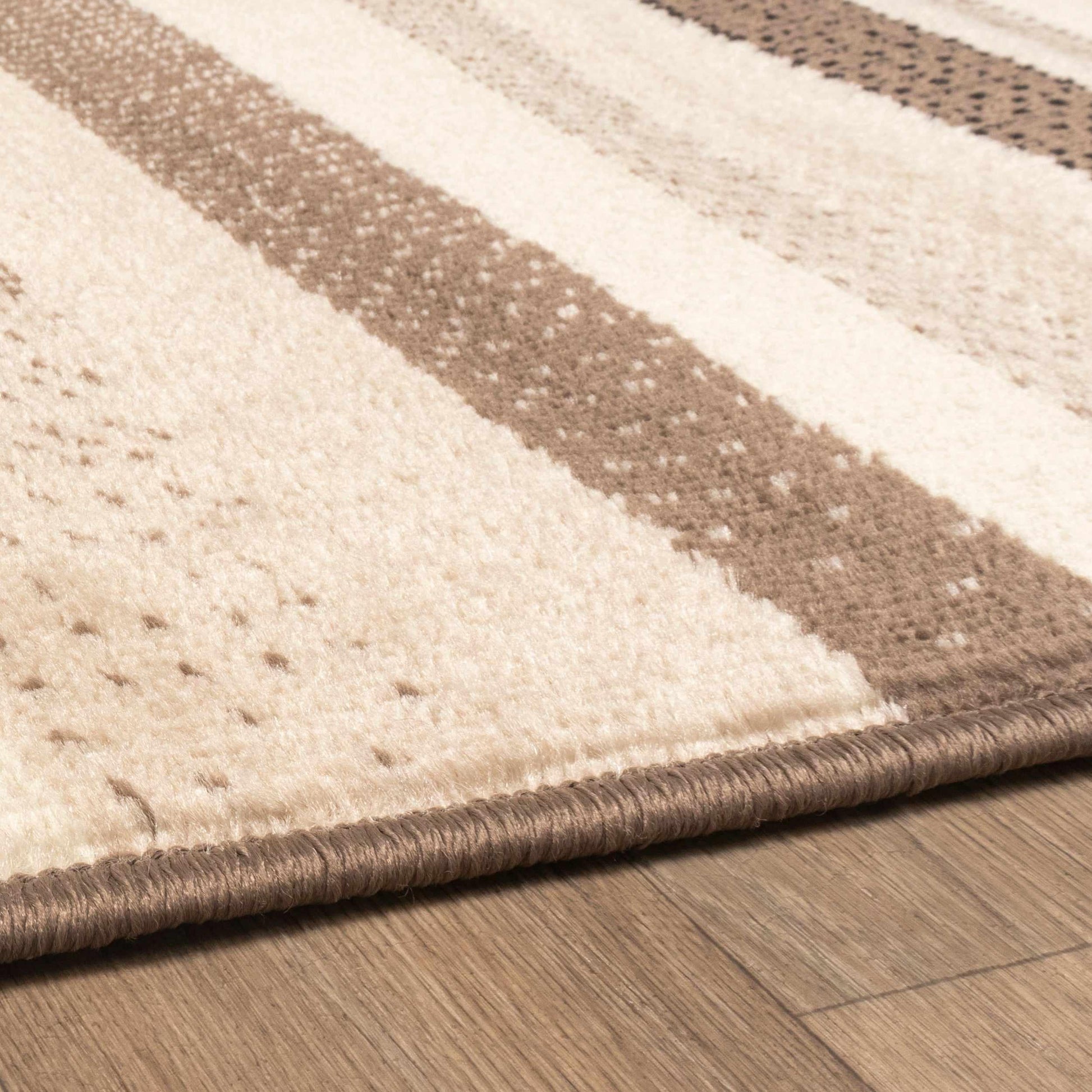 Superior Corona Striped Contemporary Area Rug - Beige