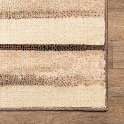 Superior Corona Striped Contemporary Area Rug - Beige