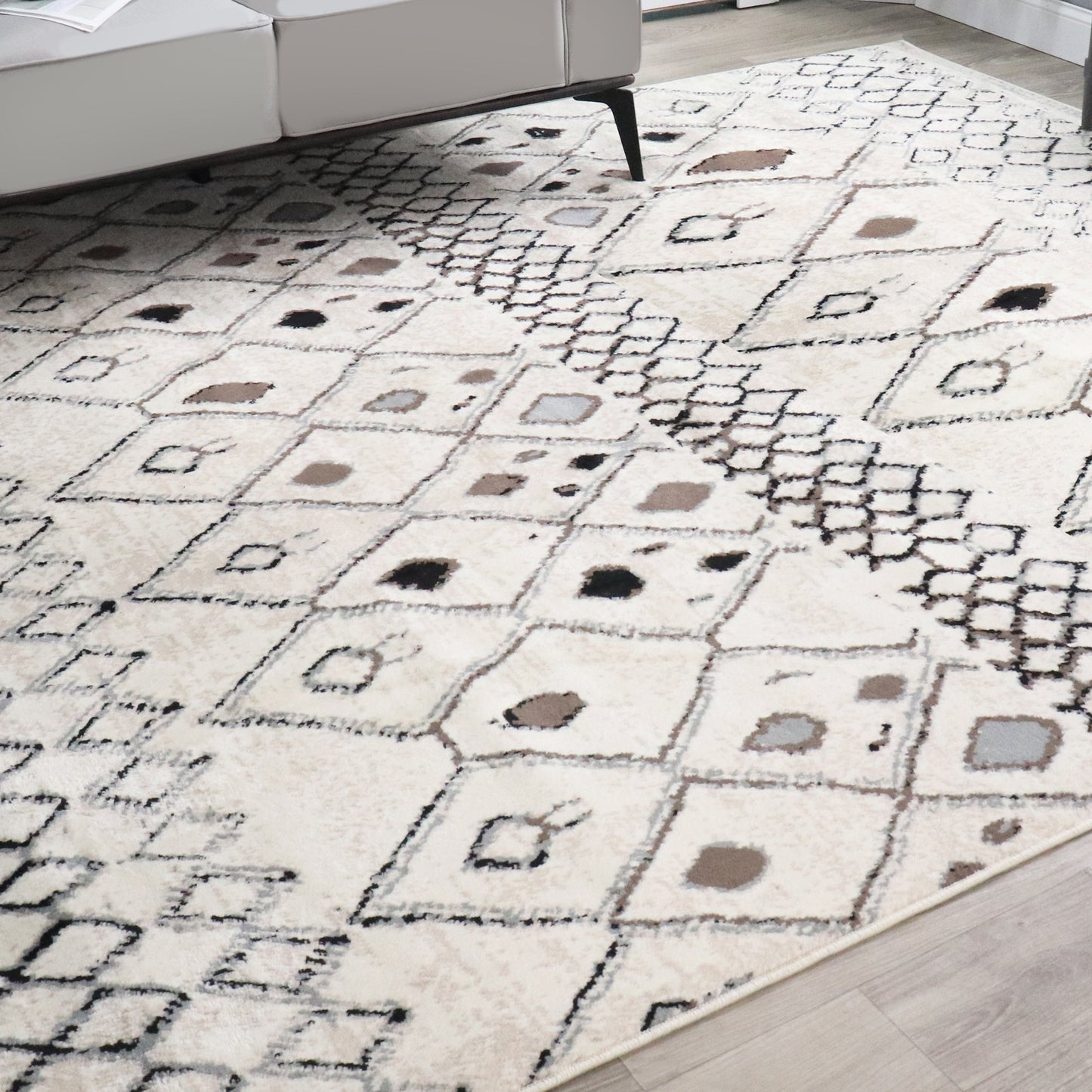 Tripp Modern Lattice Jute Backing Indoor Area Rug - Slate