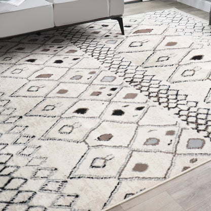 Tripp Modern Lattice Jute Backing Indoor Area Rug - Slate