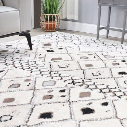 Tripp Modern Lattice Jute Backing Indoor Area Rug - Slate