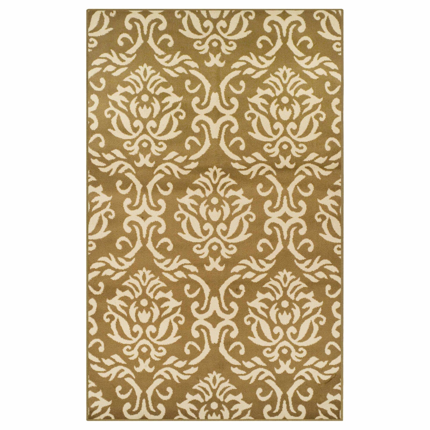Superior Fleur Distressed Damask Area Rug - Red