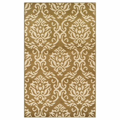 Superior Fleur Distressed Damask Area Rug - Red