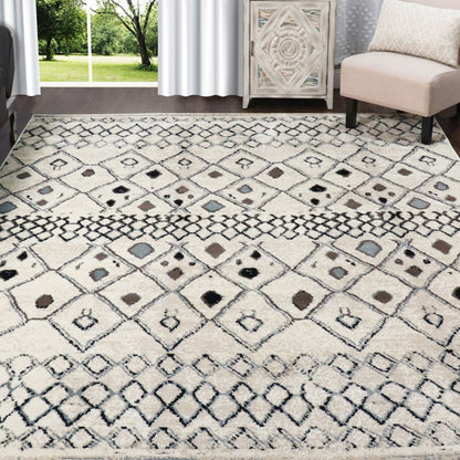 Tripp Modern Lattice Jute Backing Indoor Area Rug - Slate