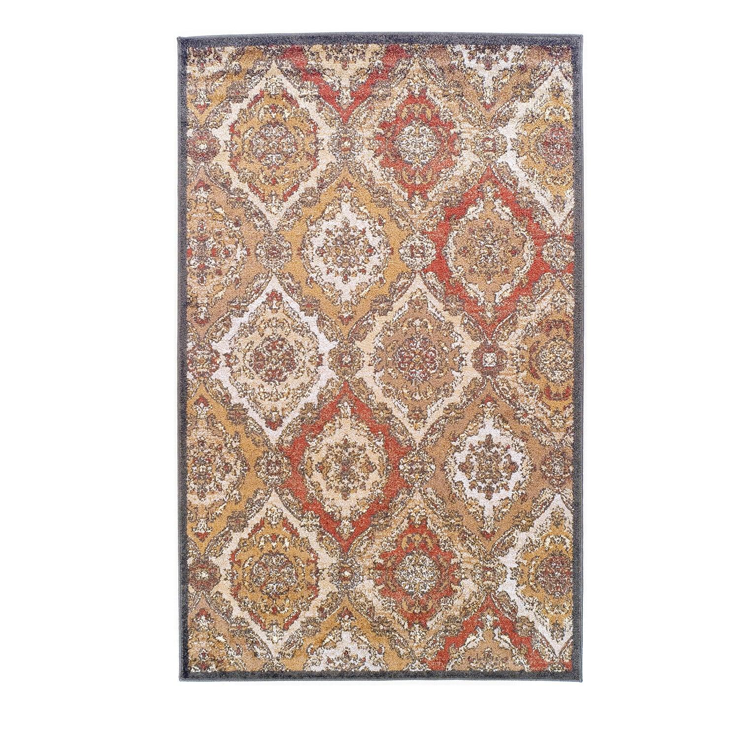 Superior Hayden Baroque Medallion Trellis Area Rug - Cream