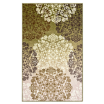  Superior Hedena Traditional Non-Slip Geometric Floral Indoor Washable Area Rug - Brown