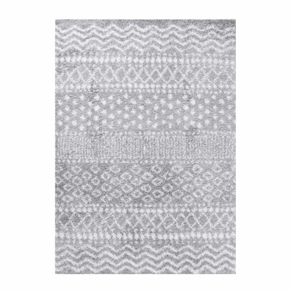  Superior Boho Geometric Indoor Plush Shag Area Rug - Cream-Grey