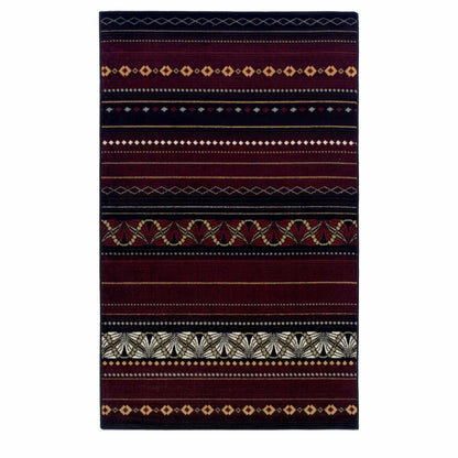 Superior Twilight Southwestern Navajo Inspired Area Rug - Maroon