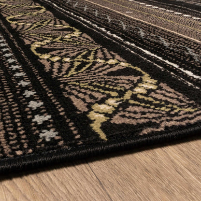 Superior Twilight Southwestern Navajo Inspired Area Rug - Black