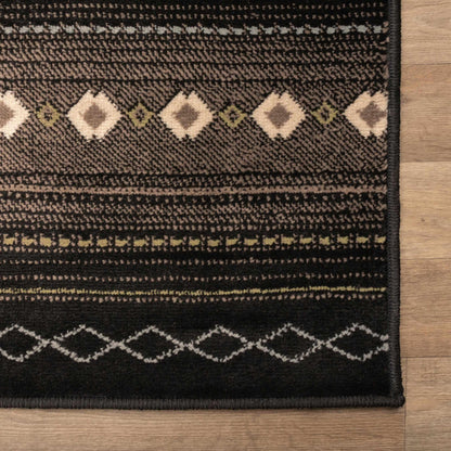 Superior Twilight Southwestern Navajo Inspired Area Rug - Black