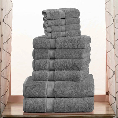 Madeline Egyptian Cotton Pile Plush Heavyweight 10 Piece Towel Set