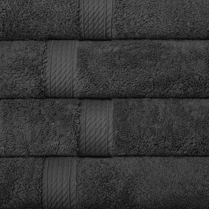 Egyptian Cotton Pile Plush Heavyweight Absorbent Bath Towel (Set of 4) - Charcoal