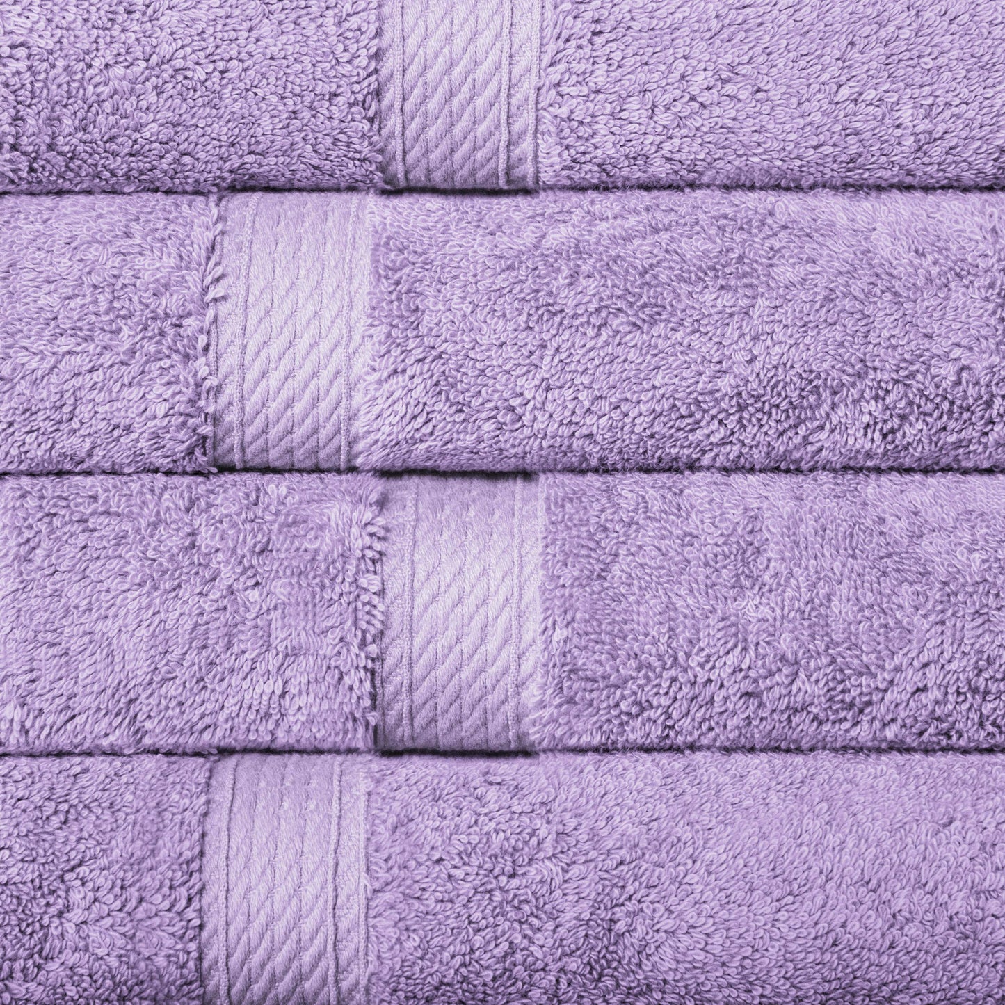 Egyptian Cotton Pile Plush Heavyweight Absorbent Bath Towel (Set of 4) - Purple