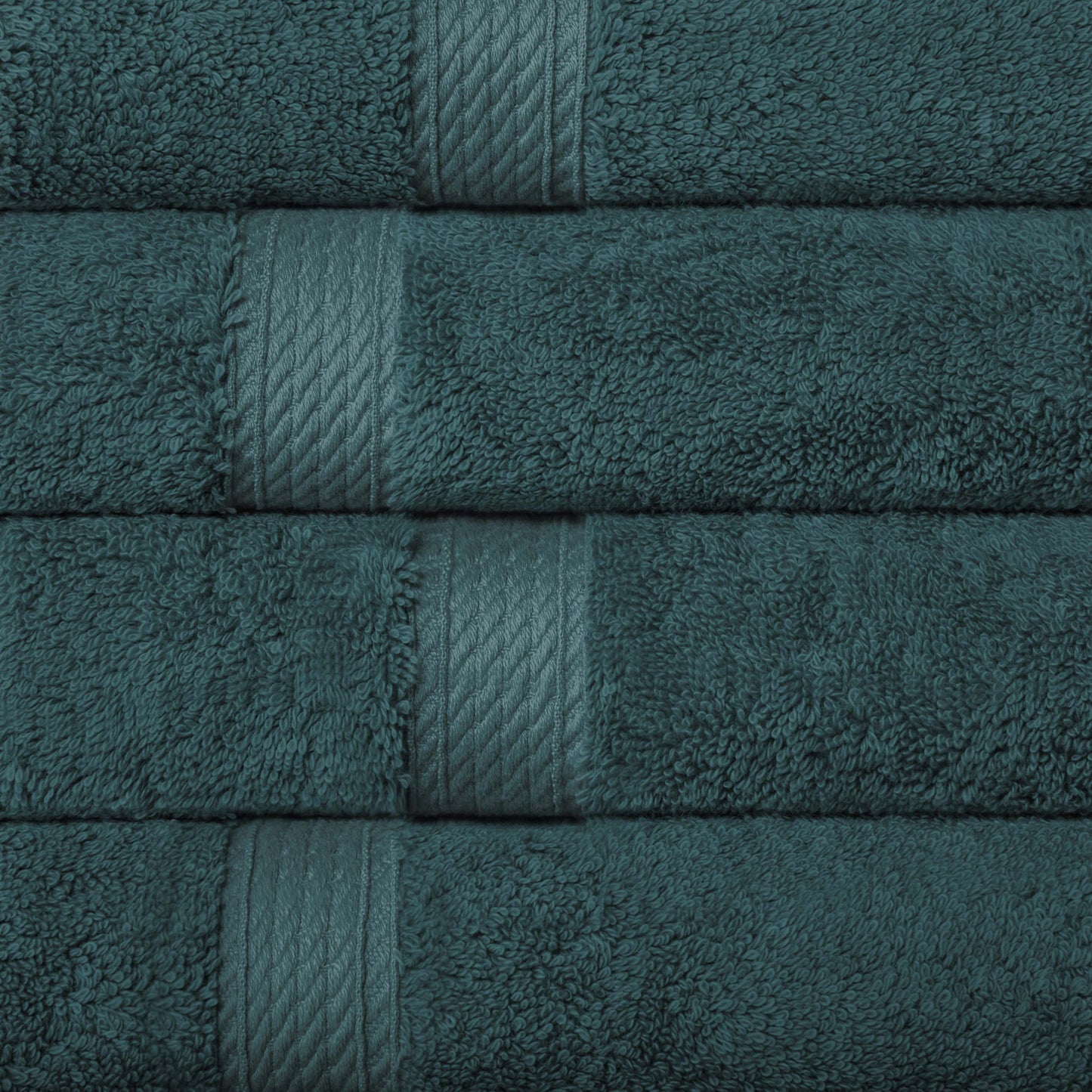 Egyptian Cotton Pile Plush Heavyweight Absorbent Bath Towel (Set of 4) - Teal