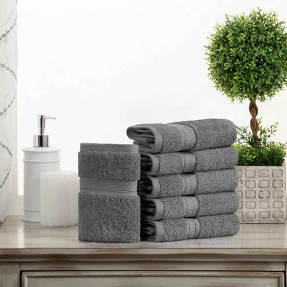 Madeline Egyptian Cotton Pile Plush Heavyweight Face Towel Set of 6