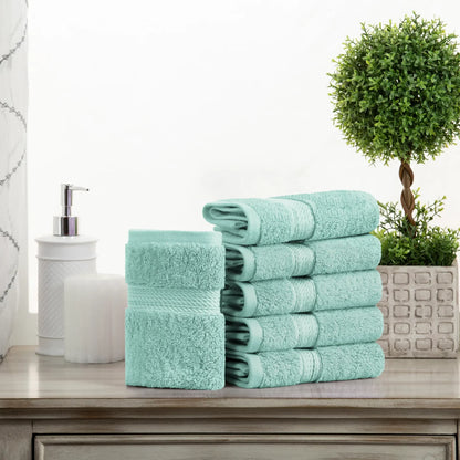 Madeline Egyptian Cotton Pile Plush Heavyweight Face Towel Set of 6