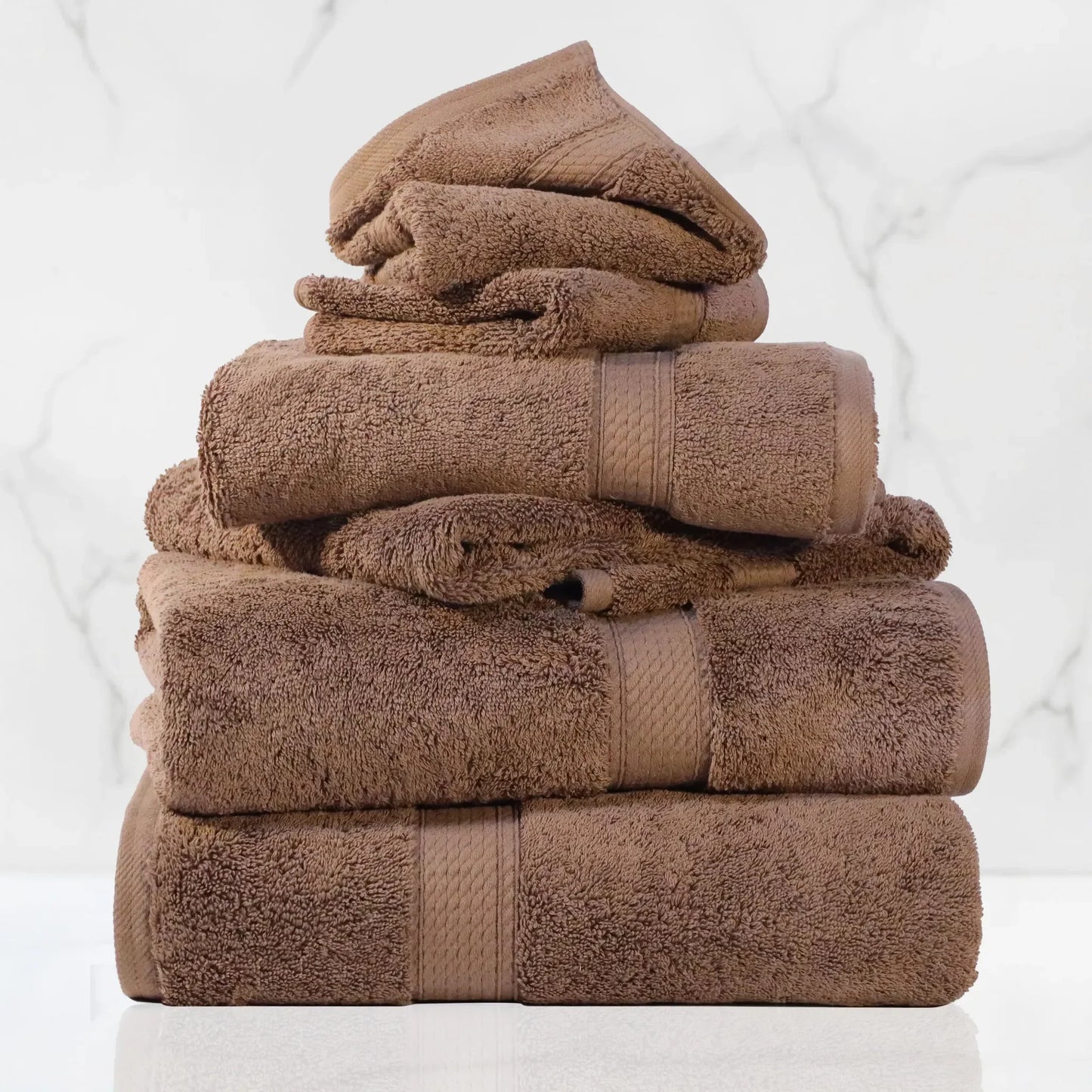 Madeline Egyptian Cotton Pile Plush Heavyweight 6 Piece Towel Set
