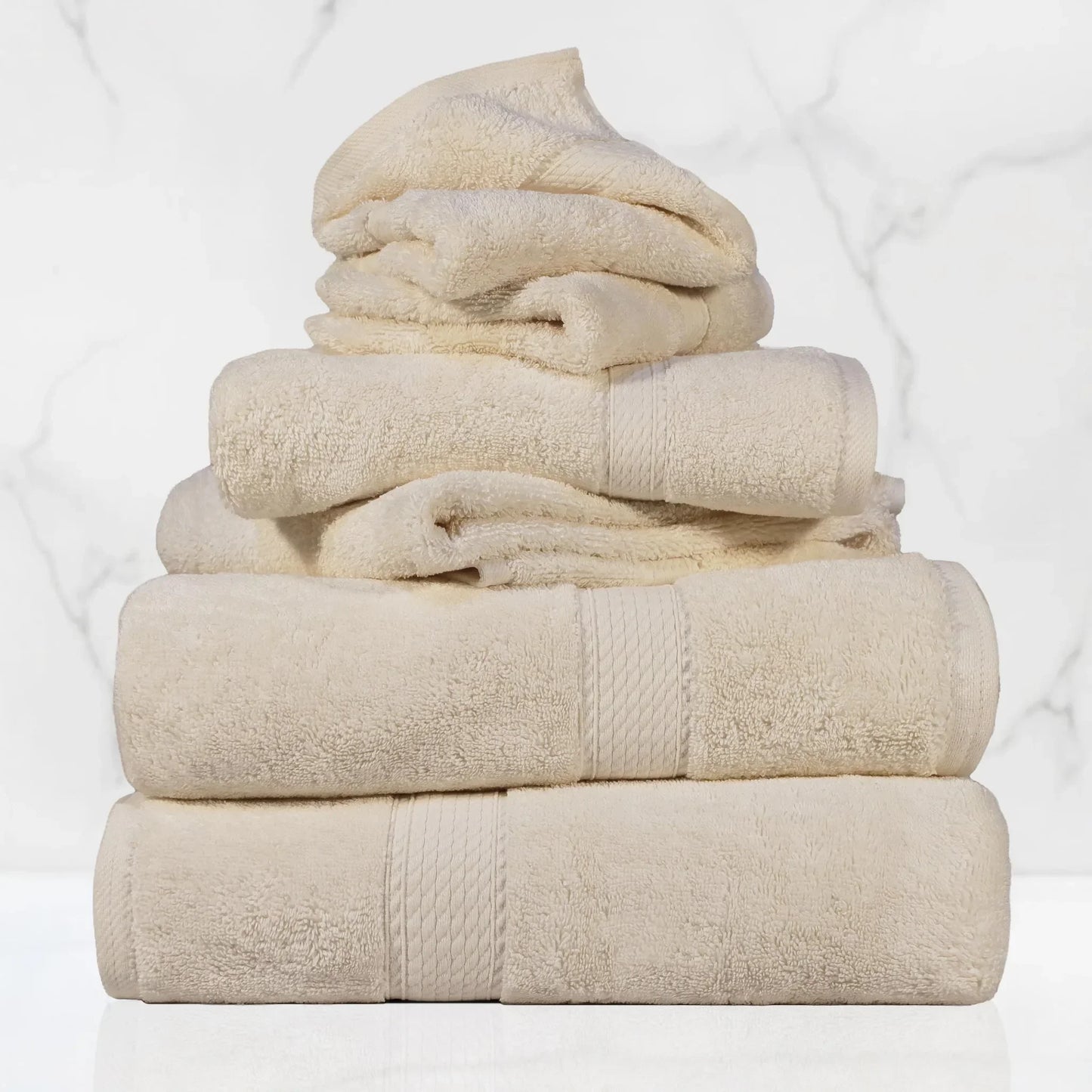 Madeline Egyptian Cotton Pile Plush Heavyweight 6 Piece Towel Set