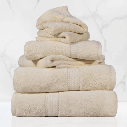 Madeline Egyptian Cotton Pile Plush Heavyweight 6 Piece Towel Set