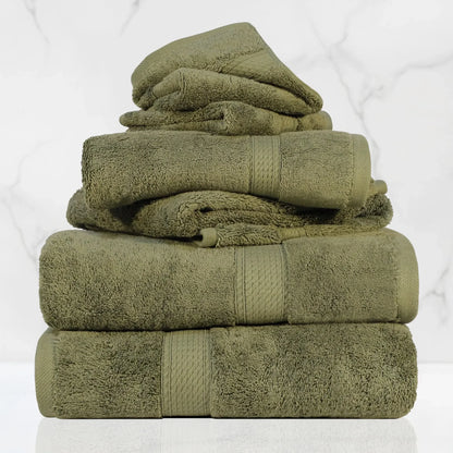 Madeline Egyptian Cotton Pile Plush Heavyweight 6 Piece Towel Set