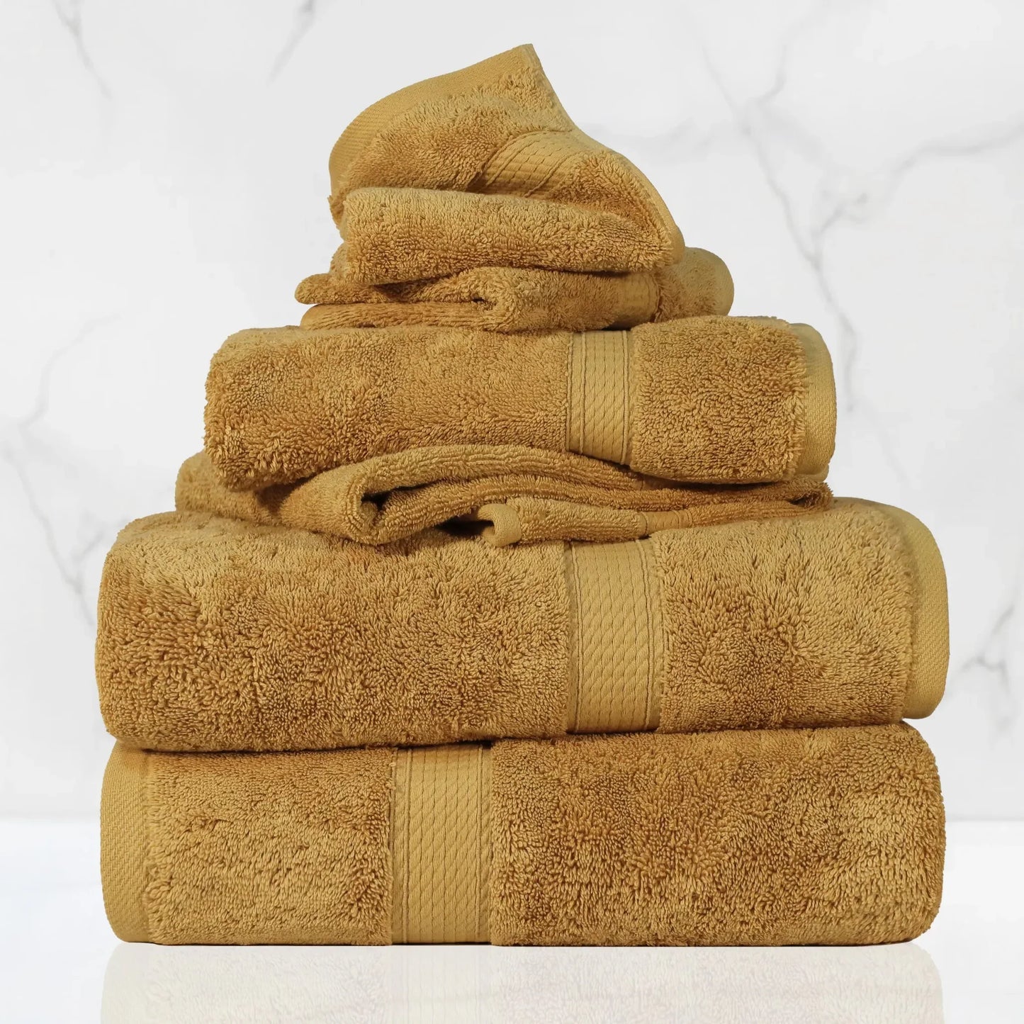 Madeline Egyptian Cotton Pile Plush Heavyweight 6 Piece Towel Set