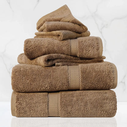 Madeline Egyptian Cotton Pile Plush Heavyweight 6 Piece Towel Set