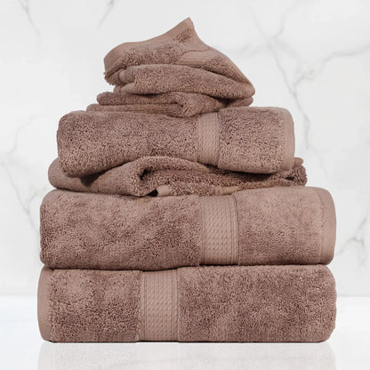 Madeline Egyptian Cotton Pile Plush Heavyweight 6 Piece Towel Set