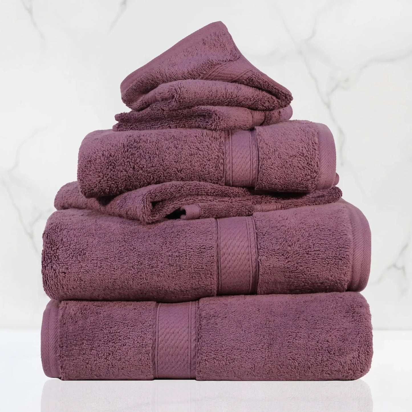 Madeline Egyptian Cotton Pile Plush Heavyweight 6 Piece Towel Set