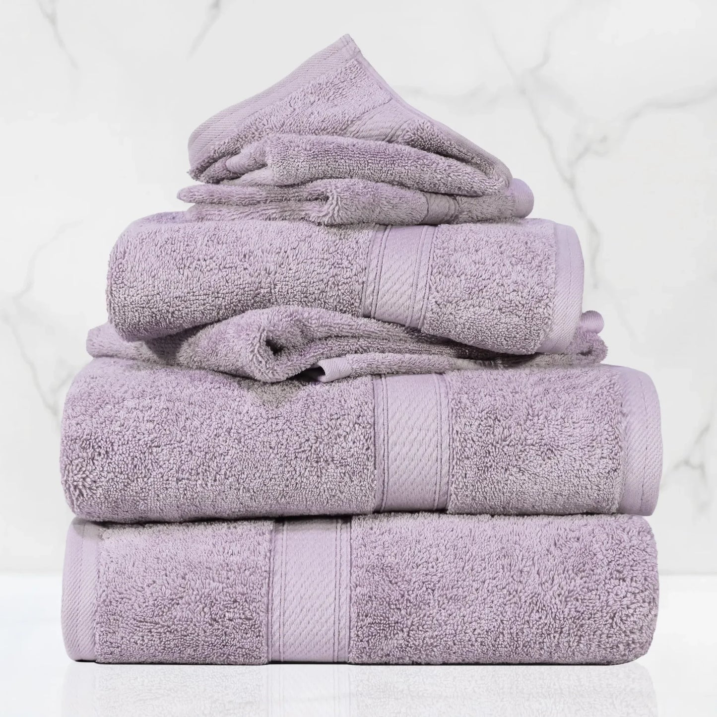 Madeline Egyptian Cotton Pile Plush Heavyweight 6 Piece Towel Set
