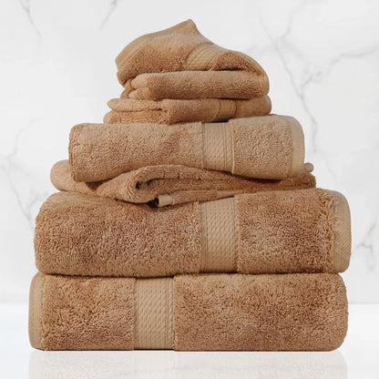 Madeline Egyptian Cotton Pile Plush Heavyweight 6 Piece Towel Set