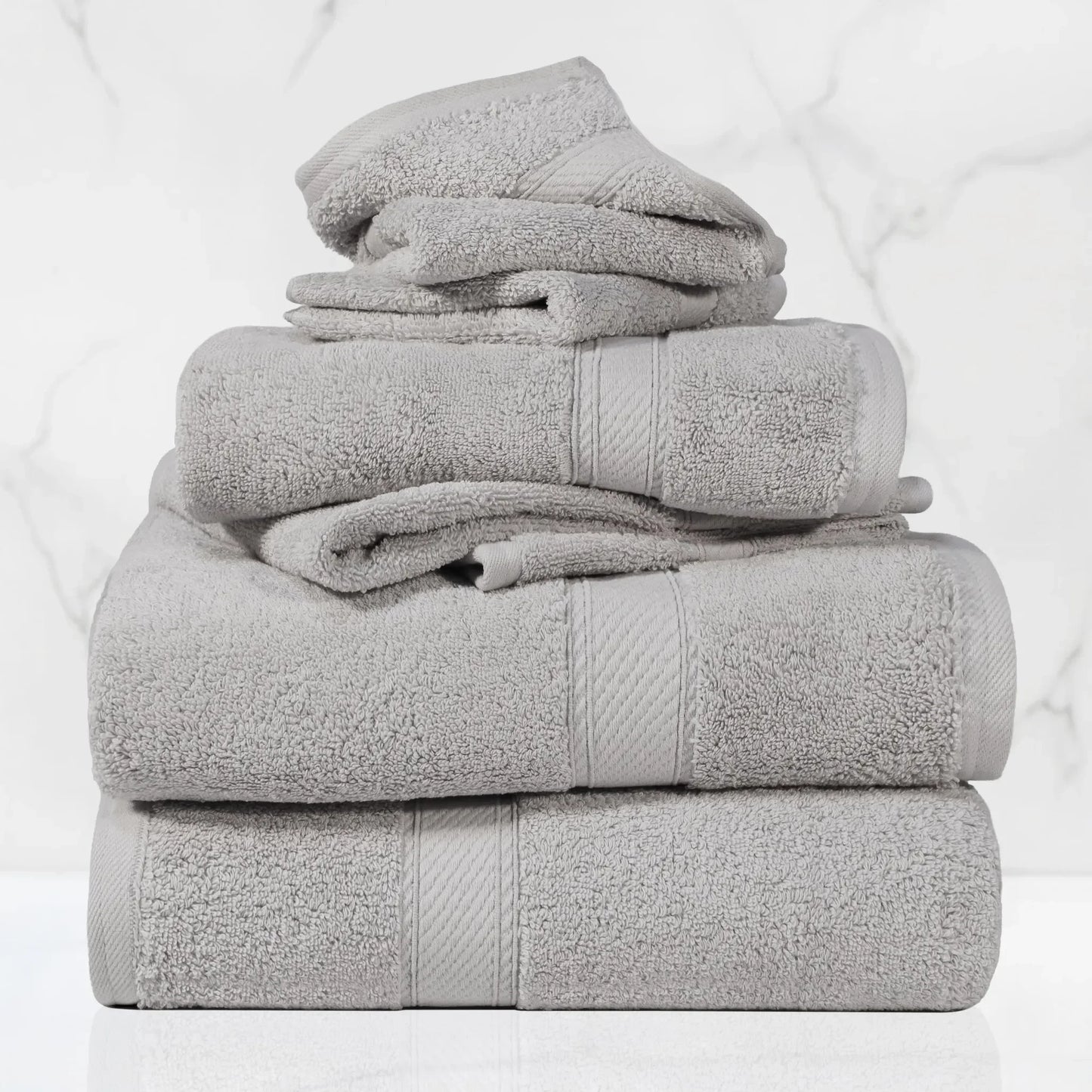Madeline Egyptian Cotton Pile Plush Heavyweight 6 Piece Towel Set