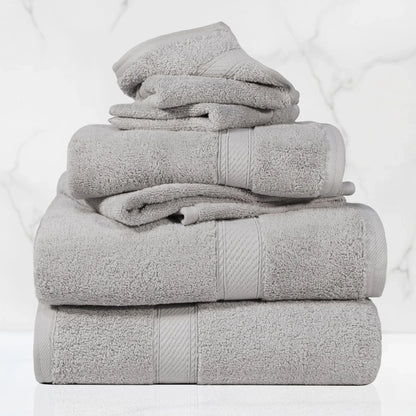 Madeline Egyptian Cotton Pile Plush Heavyweight 6 Piece Towel Set