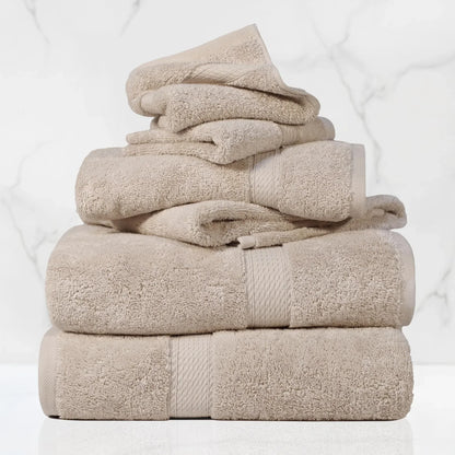 Madeline Egyptian Cotton Pile Plush Heavyweight 6 Piece Towel Set